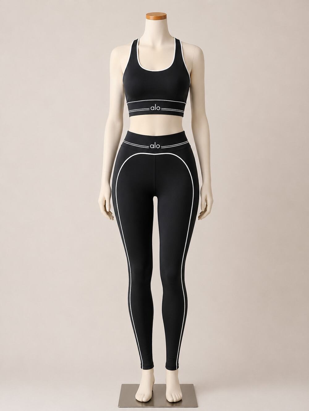 Women’s Black 2-Piece Activewear Set | Sports Bra & High Waist Leggings